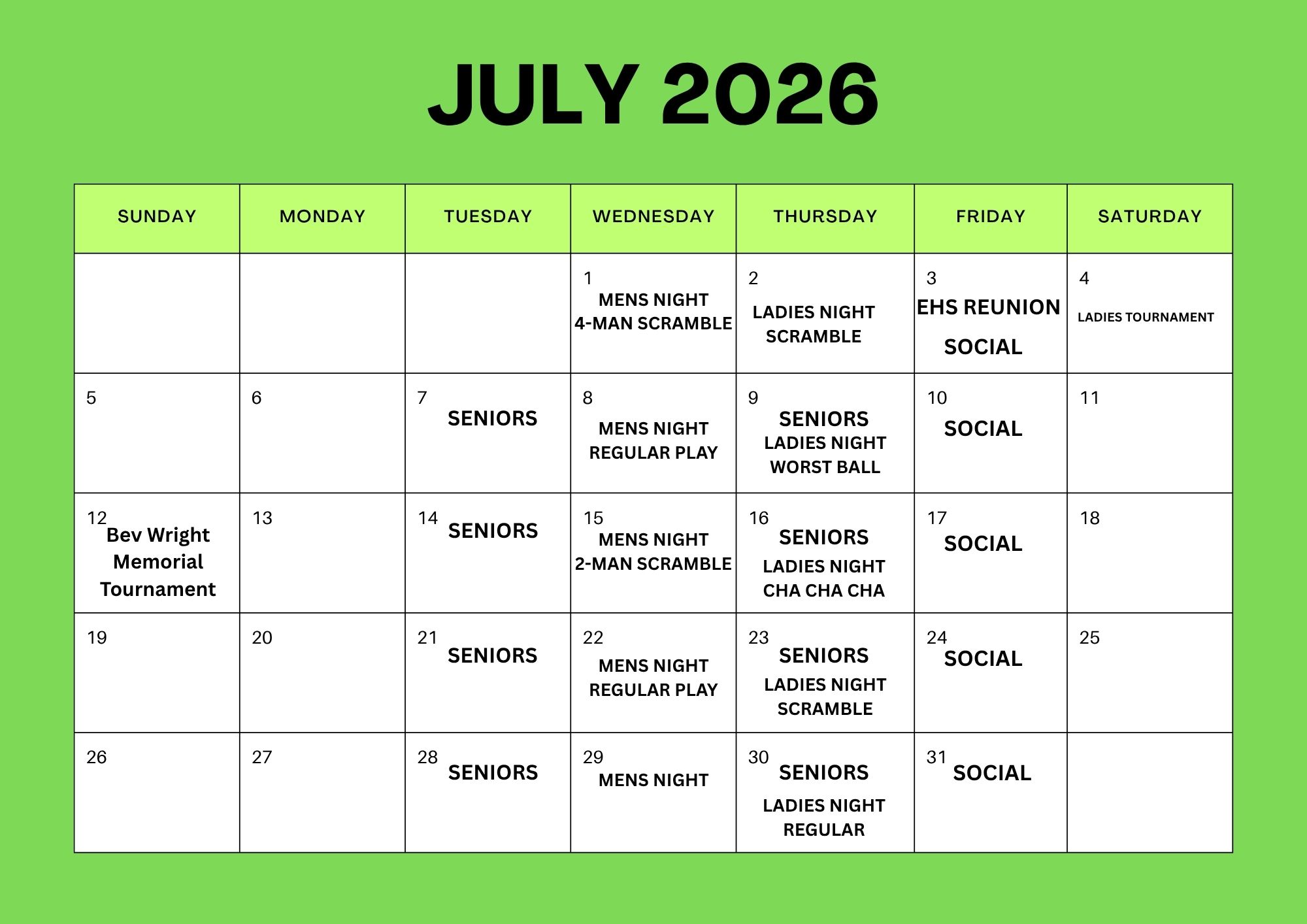 Pink Simple July 2026 Monthly Calendar A4 Document